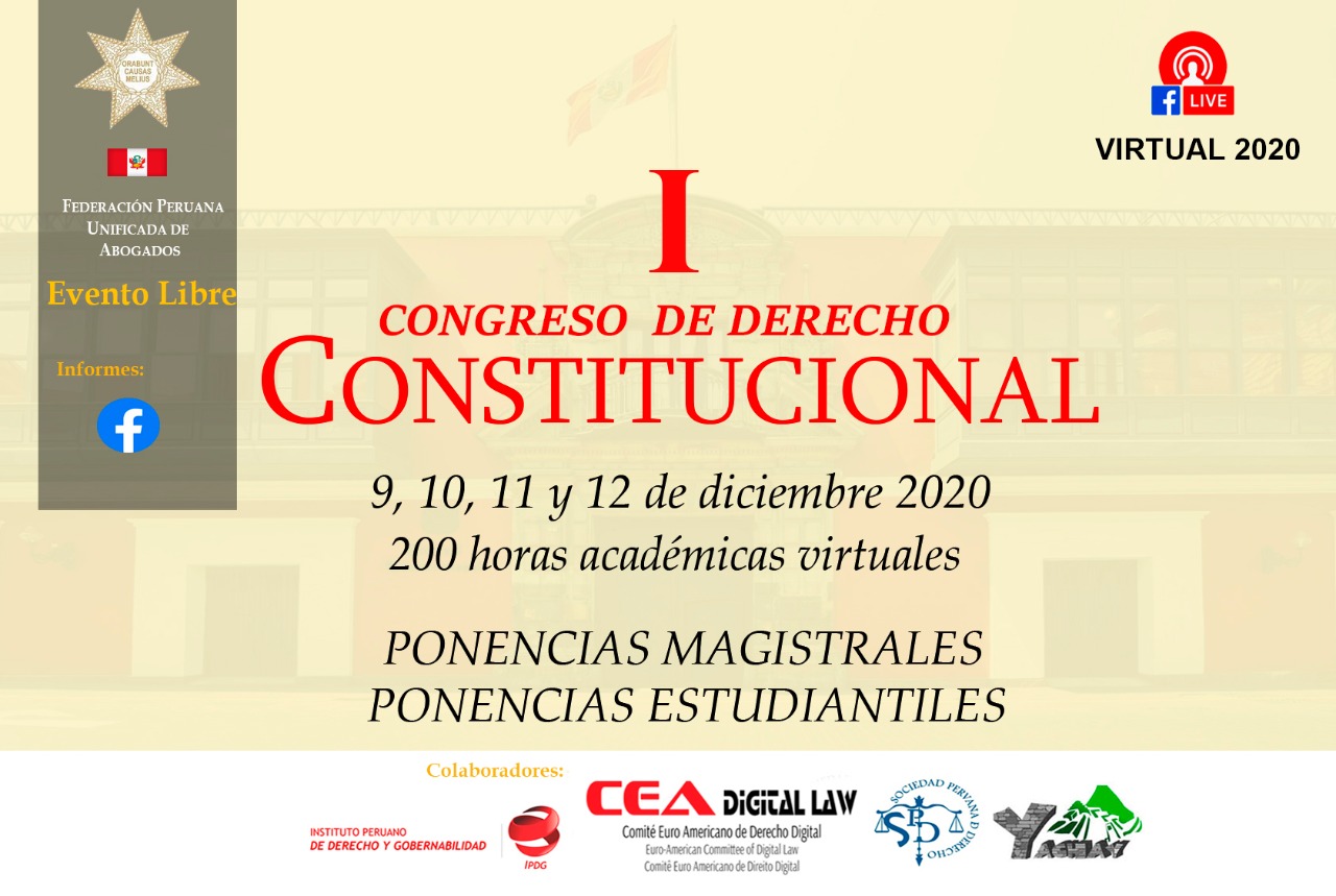 canal Elegante Tregua I Congreso de Derecho Constitucional (Internacional – Perú) – CEA Digital  law